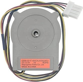 EAU63923601 ODM-001F-4A Refrigerator Condenser Fan Motor Double Door Fan DC Motor Fit for LG Haier Refrigerator, DC 12V 1A Shaft Length:46mm Warranty:3-Year Size:75x55x25mm.