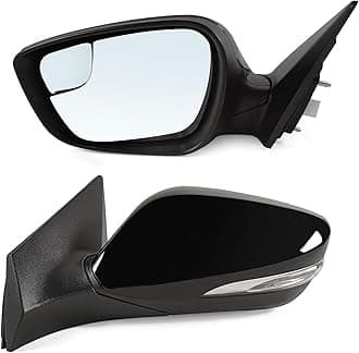 Left Driver Side Mirror Assembly Fits 2014 2015 2016 Hyundai Elantra with Power Glass Heated Blind Spot Glass Turn Signal and Manual Folding Match to Black (6Pins)