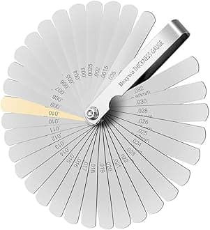 Feeler Gauge Set Steel Thickness Gauge 32 Blades, 0.04-0.88 mm (0.0015-0.035 Inch) Metric/Imperial, for Measuring Gap Width and Thickness for Guitar, Spark Plug, 3D Printer, Piston Measure.