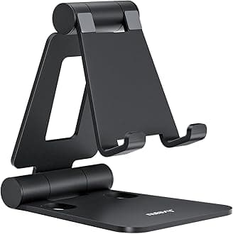 Nulaxy Foldable Tablet Phone Stand Compatible with Nintendo Switch Desk Holder for iPad Air Pro iPhone Xs/XR/XS Max/X 8 7 6 Plus, Samsung Galaxy Tab, Android Phones, Tablets E-Readers, Black