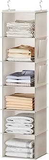 YOUDENOVA 6-Shelf Hanging Closet Organizer Beige