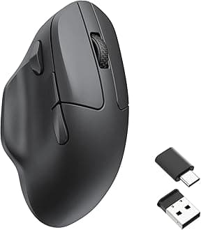 M7 Wireless Computer Mouse, 26K DPI Optical Computer Mouse, 2.4 GHz/Bluetooth/Wired with Macro Button 63g Lightweight Ergonomic, Up to 70 Hours Worktime for Laptop macOS/Windows - Black