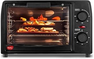 Pigeon Oven Toaster Grill 14 Liters OTG| 900 Watts| Toast, Grill, Bake & Roast | Heat Resistant Tempered Glass| Black
