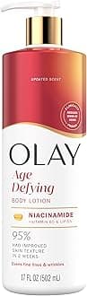 Olay Body Lotion for Women, Age Defying with Niacinamide Serum, Visibly Reduce Signs of Skin Aging, 24hr Moisture & Hydration, Fast Absorbing Formula, Vitamin B3 Complex, For All Skin Types, 17 fl oz