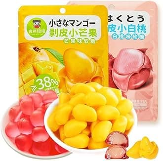 Mango Peelable Candy62g/bag,white peach Peeling Fruit Fudge, 50% Juice Content gummy candy,Peeling Gummy Candy,Healthy Desserts,Wedding Candies,Sweets,Instant fruit Snacks (White peach,3bag)