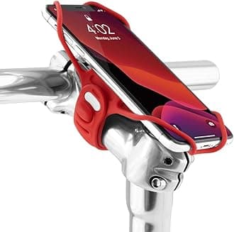 【Bone】Bike Tie Pro 3 Bike Phone Mount Bicycle Phone Holder for Stem Mounting 4.7"-7.2" Cell Phones, Ultra Light Phone Mount for Bike Motorcycle Road Mountain Bicycle Accessories - Red