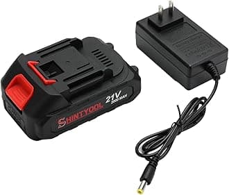 SHINTYOOL 21v Lithium Battery - 2.0 Ah Battery with Charger Adapter Led Indicator Compatible with Leaf Blower and Mini Chainsaw