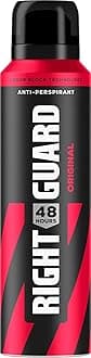 Right Guard Men's Deodorant Original, 48 Hour High Performance Anti-Perspirant Aerosol Spray, No White Residue, Alcohol Free, Dermologically Tested 150ml