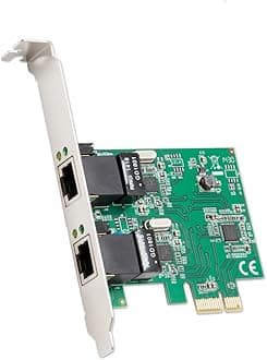 Syba Dual Port Gigabit Ethernet PCI Express 2.1 PCI-E x1 Network Adapter Card (NIC) 10/100/1000 Mbps Card with Realtek RTL8111 Chipset, 2 port (SD-PEX24041)