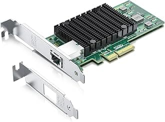 10Gtek 10Gb PCI-E NIC Network Card, Single Copper RJ45 Port, with Intel X550-AT2 Controller, PCI Express Ethernet LAN Adapter Support Windows Server/Linux/ESX, Compare to Intel X550-T1