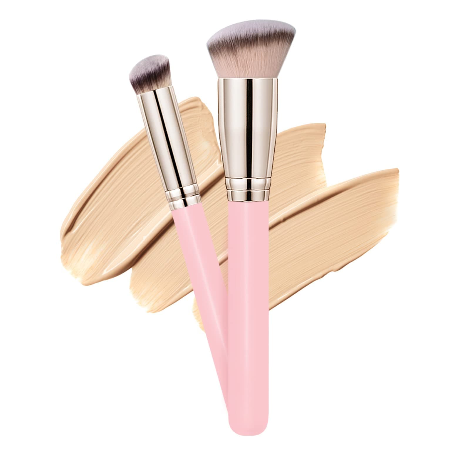 - Makeup Brushes Dpolla Pro Foundation Brush and Flawless Concealer Brush Perfect for Any Look Premium Luxe Hair Contour Brush Perfect for Blending Liquid,Buffing,Cream,Sculpting,Mineral Makeup(Pink)