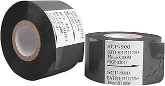 5 Rolls Hot Stamp Ribbon 30mm x 100m Thermal Transfer Ribbon for Date Coder Hot Stamp Printer Machine HP-241 241B 241S TJ-08 DY-8 DY-6 (Black)