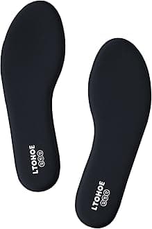 LTOHOE Memory Foam Insoles for Men - Replacement Shoe Insoles for Running, Hiking, Sneaker, Shock Absorbing, Comfort Inner Soles, 8mm Black, US 10