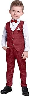 Nwada Boys Suits 4pcs Gentleman Suits Boys Clothes Set Kids Blazer & Pants Outfit Boys Wedding Suits Waistcoat + Shirt + Bowtie + Pants Child Tuxedos Outfits