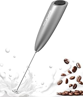 SIMPLETASTE Milk Frother Handheld Battery Operated Electric Foam Maker, Drink Mixer with Stainless Steel Whisk for Cappuccino, Bulletproof Coffee, Latte