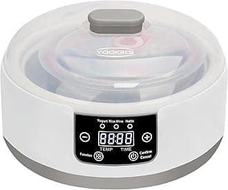Automatic Yogurt Maker with Adjust Temp(32°C-45°C/90°F-113°F)&Time(1-42h)