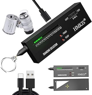 HMKIS Diamond Tester Pen, High Accuracy Jewelry Diamond Tester＋ 60X Mini LED Magnifying, Professional Diamond Selector for Novice and Expert, Thermal Conductivity Meter
