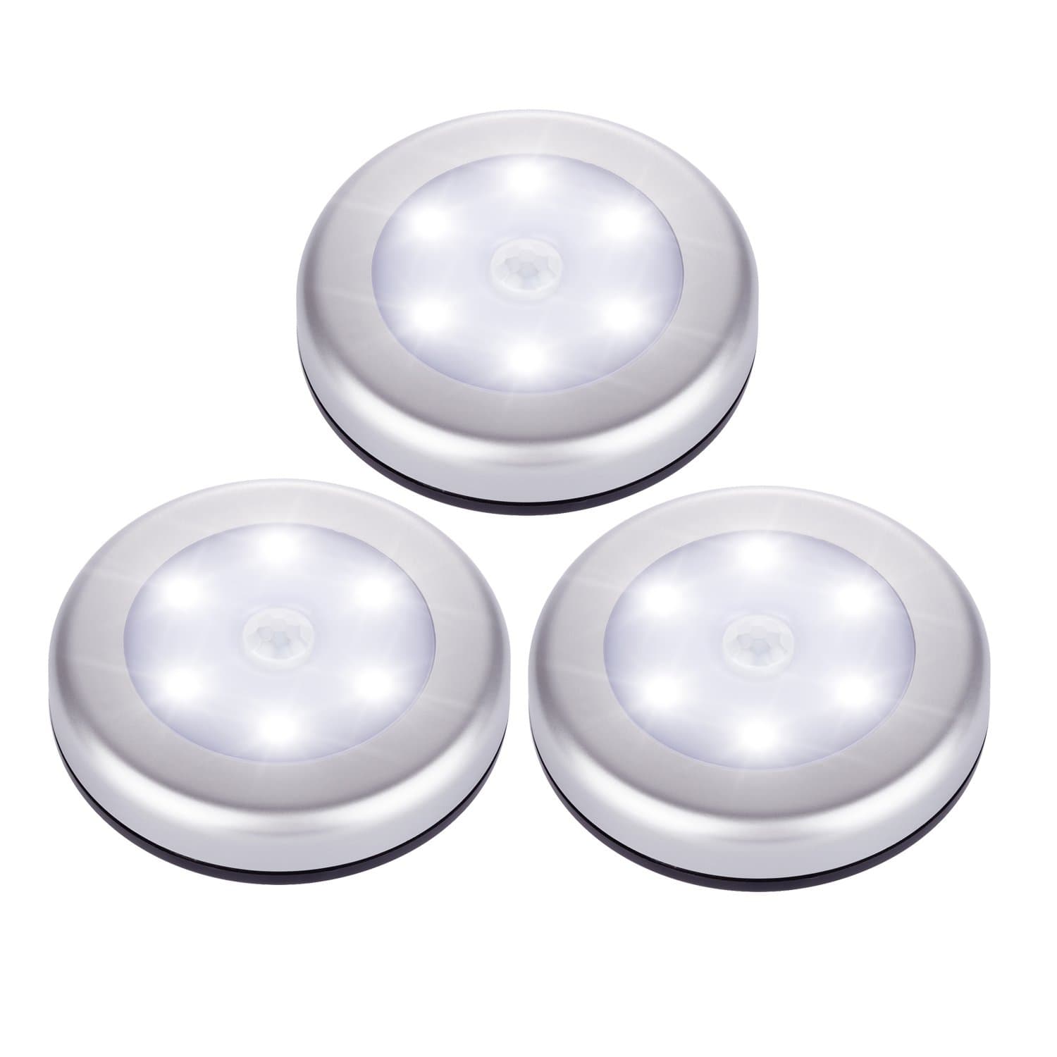 Motion Sensor Light, Cordless Battery-Powered LED Motion Sensor Stick on Night Wall Light for Closet, Hallway, Kitchen, Bedroom, Cupboard, Toilet, Stairs,3-Pack