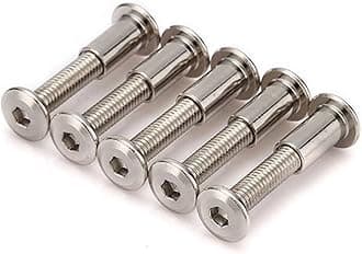 Rely®⇒VP INDUSTRIES (Combo Set -20 Pcs) M8x70 mm Nickel Allen JCB Screw with JCB Female Sleeve Barrel Nut + Allen Key 1 pc | Fastener for Joining Wood Boards, Cabinets, Cupboards,Chairs & Beds