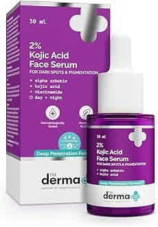The Derma Co 2% Kojic Acid Face Serum with 1% Alpha Arbutin & Niacinamide, Deep Penetration Formula for Pigmentation, Dark Spots, Hyperpigmentation & Uneven Skin Tone, Brightening Serum All Skin, 30ml