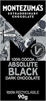 Dark Chocolate Absolute Black 100% Cocoa 90g (Pack of 9)