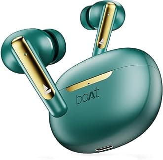 boAt Airdopes 141 ANC, Active Noise Cancellation(~32dB), 50ms Low Latency, 4Mics ENx, 42Hrs Battery, Fast Charge, IPX5, v5.3 Bluetooth TWS in Ear Earbuds Wireless Earphones with mic (Green)