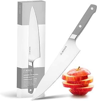 Misen 8" Chef Knife – High Carbon Japanese AUS-10 Stainless Steel – Hybrid German & Japanese Blade – Precision Kitchen Knife for Professionals & Home Cooks – Ultimate Cutting Performance - Gray