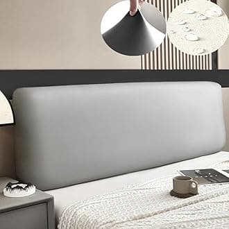 TLMQYXZE Soft Leather Headboard Cover Stretch All-Inclusive Tight Wrap Bed Head Cover Solid Color Bed Back Protector Cover For Single Double Queen King 120-220 ( Color : Silver Gray , Size : 200x60cm