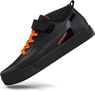 SANDUGOMens MTB Mountain Bike SPD Cycling Shoes,Suitable Mountain Biking DH Enduro, Compatible All 2 Bolts Pedals,Black