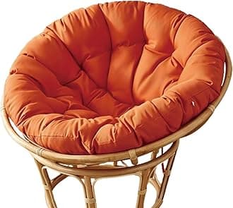 Garden Round Papasan Chair Cushion | Water Resistant Indoor Outdoor Hammock Rattan Swing Seat Pad | Comfy Tufted Patio Furniture Cushions | Hanging Egg Chair Pads