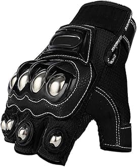 Steel Outdoor Knuckle Motorcycle Motorbike Powersports Safety Gloves (X-Large, Touch Screen)