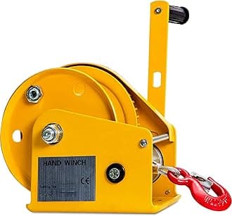 1200/1800/2600 lbs Manual Winch, Manual Winch Heavy Duty with Automatic Brake and Wire Rope, Manual Boat Winch for Towing and Lifting Heavy Objects, Professional Lifting Tools5m