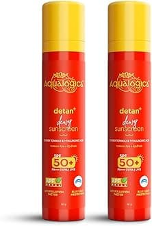 All Detan+ Dewy Sunscreen Gel with Cherry Tomato & Hyaluronic Acid with SPF 50+ & PA++++ - 50g (Pack of 2)