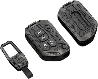 Heavy Zinc Alloy Key fob Cover, Keychain, Key Case, Accessories Compatible with 2018 2019 2020 2021 2022 2023 2024 Jeep Wrangler JL JLU Rubicon Gladiator Sahara