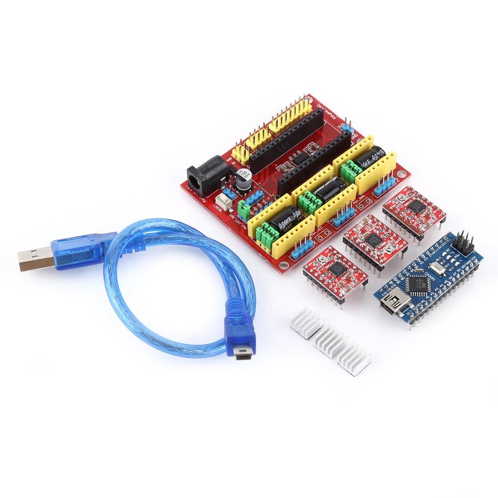3D Printer Engraving Expansion Board Kit Controller CNC V4+Nano 3.0 Board+A4988 Driver with USB Cable for