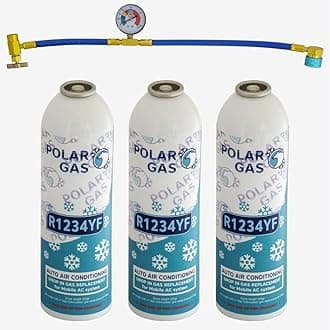 3KGCA Car Aircon AC 3pcs R1234yf Compatible Refill Recharge Regas Gas 444gr + Hose Gauge Kit Clima Accessories DIY filler tube