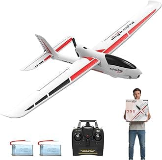 RC Glider Plane Ranger600 Stunt 4 CH Remote Control Airplane RTF with 6-Axis Gyro & 3 Modes Easy to Fly, 2.4GHz Radio Controlled Aircraft for Beginners & Adults (White)