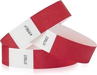 Wristco 200 Cranberry Tyvek Wristbands for Events - Comfortable Tear Resistant Paper Bracelets ID Wrist Bands for Concerts Festivals Admission Party Identification