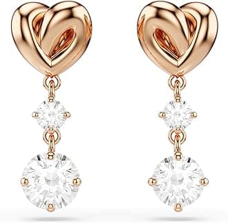 SWAROVSKI Women's Lifelong Heart Crystal Jewelry Collection, Rose Gold Tone & Rhodium Finish