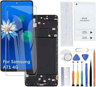 H&LYCYJ Display Screen for Samsung Galaxy A71 4G TFT A715F A715F/DS A715F/DSN A715F/DSM LCD Screen Replacement Assembly Kit with Frame（Without Fingerprint）