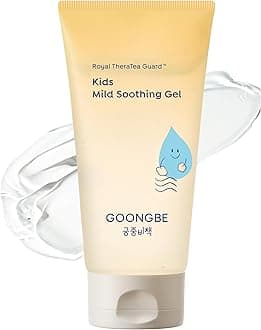 - GOONGBE Kids' Mild Soothing Gel - Korean Kids After Sun Care Quick Soothing for Face and Body - Redness Relief Moisturizing Gel with Cica and Hyaluronic Acid - Allergen Free Scent, 5.07 fl.oz.