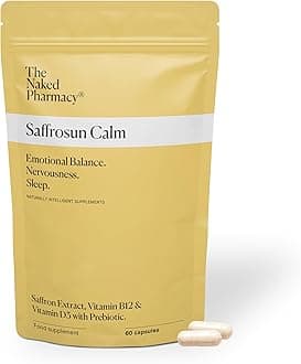 Saffrosun Calm | Balance & Energy | Saffron with Vitamin B12 | High Strength | Natural No Additives | Vegan | 60 Capsules