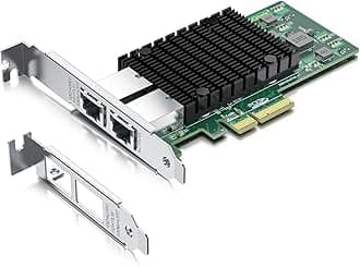 10Gb PCI-E NIC Network Card, Dual Copper RJ45 Port, with Intel X550-AT2 Controller, PCI Express Ethernet LAN Adapter Support Windows Server/Linux/ESX, Compare to Intel X550-T2