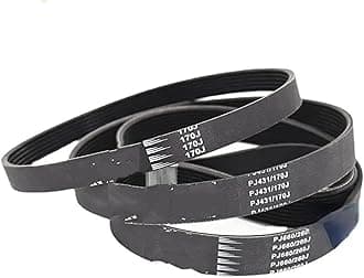 Transmission Belt 220J-PJ559 225J-PJ572 237J PJ602 Poly V-belts Ribbed For Treadmill For Fitness For Washing Machine Motor Drive Belts Drive V-Belt(250J-PJ635,1PC_3RIBS)