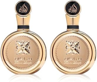 Lattafa Eau de Perfume, Unisex, 3.4 Ounce | Fakhar Gold Extrait | Spray Format | Pack of 2