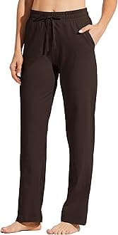 Willit Women's Cotton Sweatpants Yoga Lounge Open Bottom Sports Pants Straight Leg Casual Pants with Pockets
