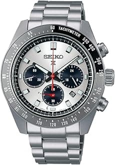 PROSPEXMen's Seiko Watch Speedtimer Solar Multicolor Dial Chronograph, Large, Silver/White & Black, 1?, Chronograph