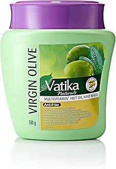 Vatika Naturals Multivitamin Virgin Olive Hair Mask - 500g | Hot Oil Treatment Enriched With Multivitamin | Sweet Almond & Henna Extracts For Anti-Frizz Hair Treatment
