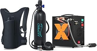CHIKADIV Mini Scuba Tank 1.9L Lung Tank for Adult Portable Scuba Diving Tank Kit for Underwater Entertainment, Pony Bottle for Emergency Rescue