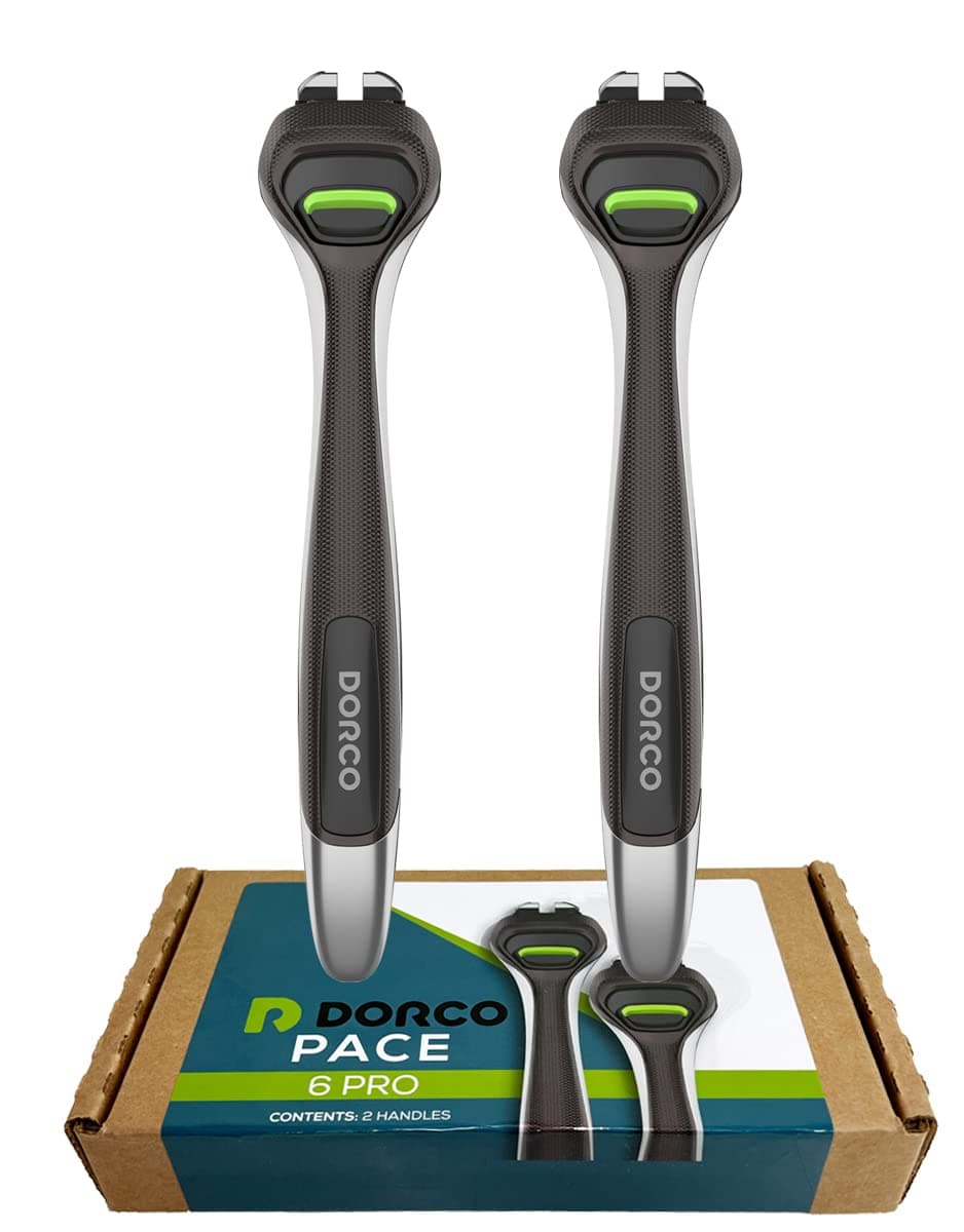 Pace 6 Pro - Six Blade Razor System with Trimmer - 2 Replacement Handles (Handles Only)